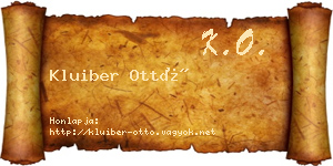 Kluiber Ottó névjegykártya